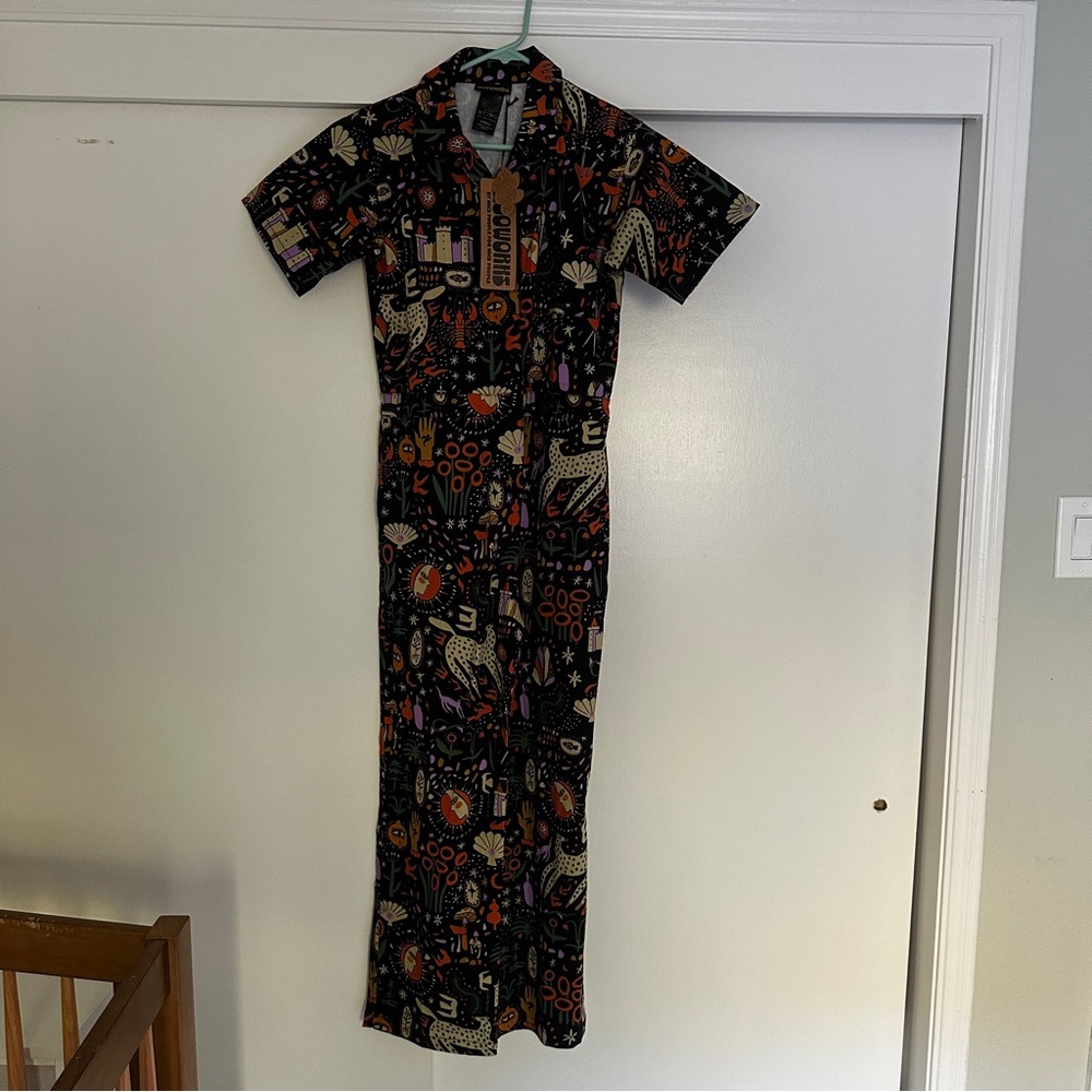NWT Nooworks Twill Coveralls in Tarot Garden, sz S - Picture 7 of 10
